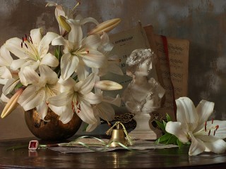 Пазл «Белые цветы»
