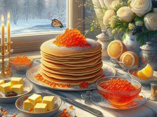 Пазл «Блины с икрой»