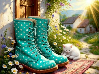 Пазл «Ботинки в горошек»