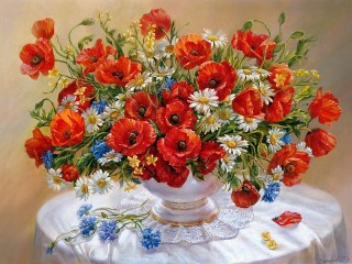 Пазл «Букет с маками»