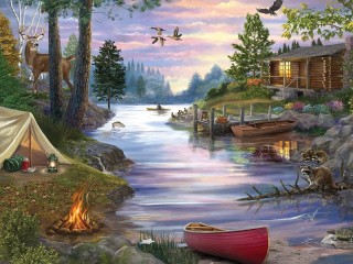 Пазл «Cabin Lake»