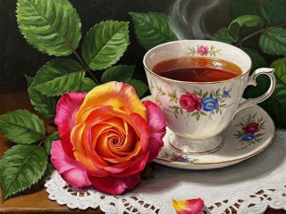 Пазл «Чай и роза»