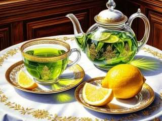 Пазл «Чай с лимоном и мятой»