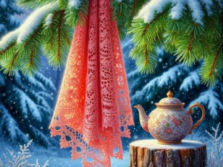 Пазл «Чайник на пеньке»