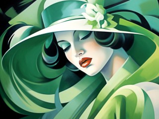 Пазл «Дама в зелёном»