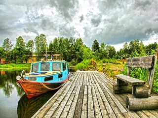 Пазл «Деревенский причал»