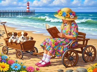 Пазл «Девочка с книгой»