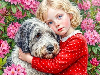 Пазл «Девочка с собакой»