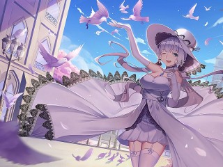 Пазл «Девушка и голуби»