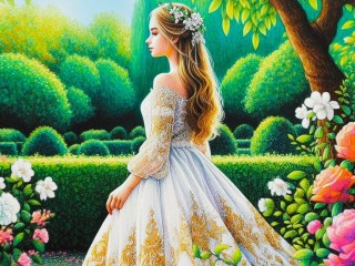 Пазл «Девушка в парке»