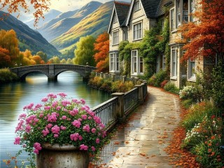 Пазл «Дом у реки»