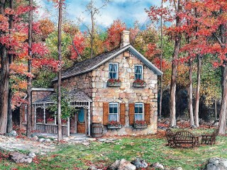 Пазл «Дом в лесу»