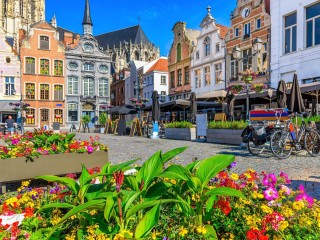 Пазл «Дома на площади»