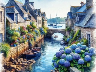 Пазл «Дома у воды»