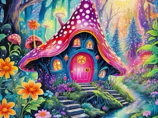 Пазл «Домик в лесу»