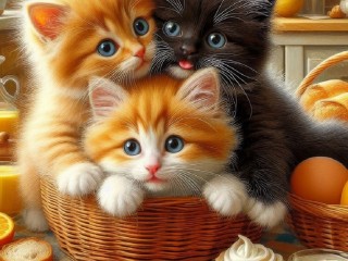 Пазл «Два рыжих и черный»