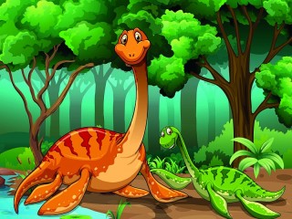 Пазл «Эласмозавры»