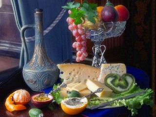 Пазл «Фрукты и сыр»