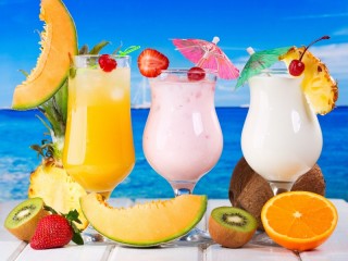 Пазл «Фруктовые коктейли»