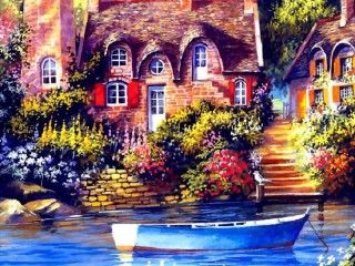 Пазл «Голубая лодочка»