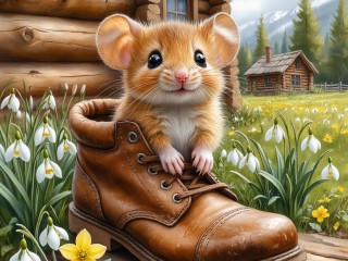 Пазл «Хомяк в ботинке»