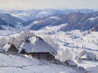 Пазл «Хутор зимой»