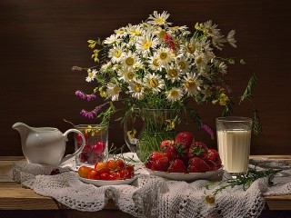 Пазл «Клубника с молоком»