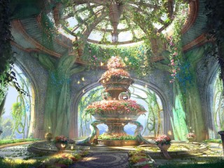 Пазл «Клумба-фонтан»