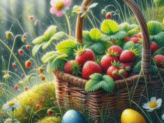 Пазл «Корзина с клубникой»