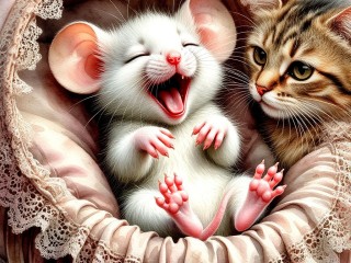 Пазл «Кошка и мышка»