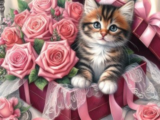 Пазл «Котенок в коробке»
