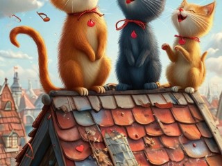 Пазл «Коты на крыше»