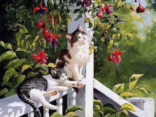 Пазл «Котята на крыльце»