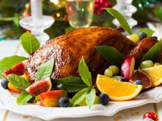 Пазл «Курица с фруктами»