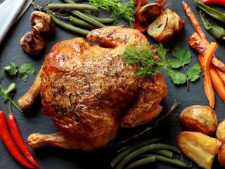 Пазл «Курица с овощами»