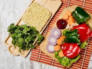 Пазл «Лапша с овощами»
