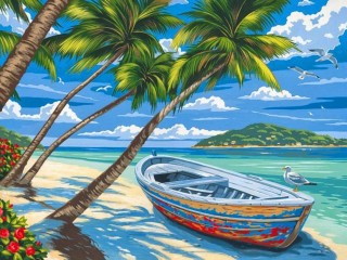 Пазл «Лодка на берегу»