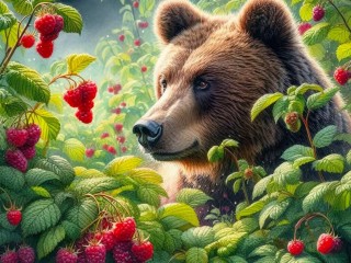 Пазл «Медведь и малина»