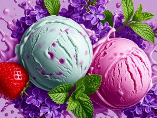 Пазл «Мороженое и сирень»