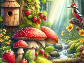 Пазл «Мухоморы»