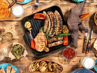 Пазл «Мясо на сковороде»
