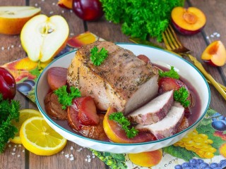 Пазл «Мясо с фруктами»