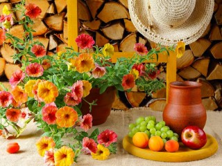 Пазл «Натюрморт с петуниями»