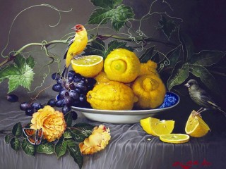 Пазл «Натюрморт с птицами»
