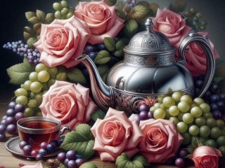 Пазл «Натюрморт с розами»