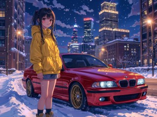 Пазл «Нейро-тян и БМВ Е39»