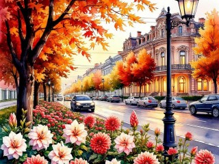 Пазл «Осень в городе»