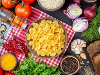 Пазл «Овощи и макароны»