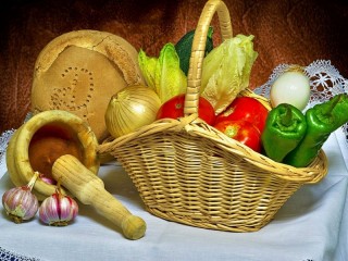 Пазл «Овощи в корзине»