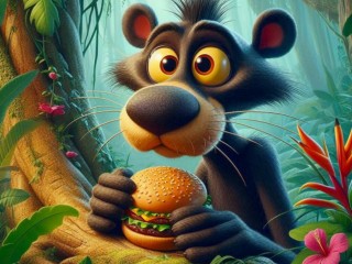 Пазл «Пантера и гамбургер»